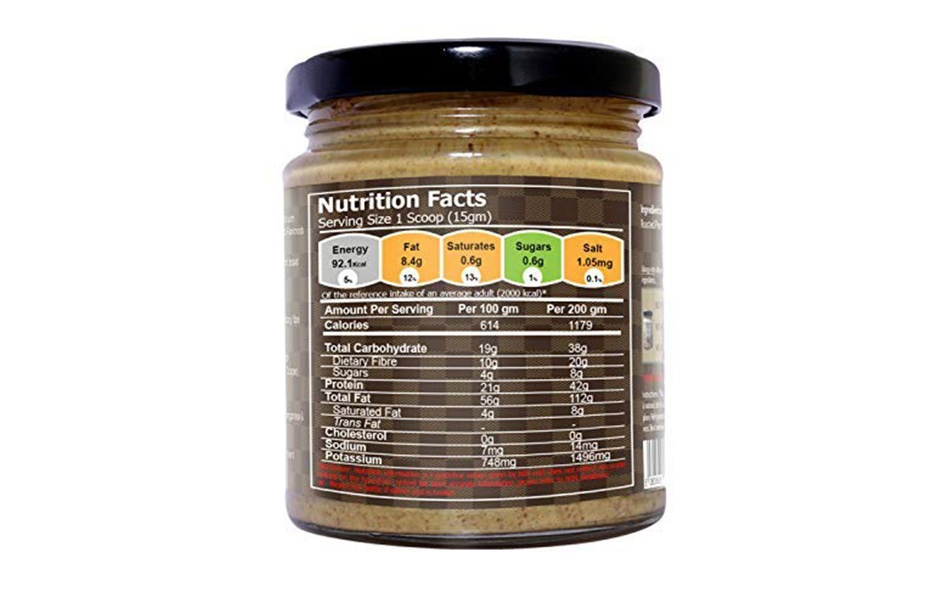 Delicieux All Natural Almond Butter, Smooth Unsalted   Glass Jar  200 grams